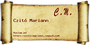 Czitó Mariann névjegykártya