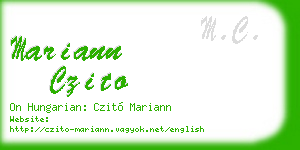 mariann czito business card